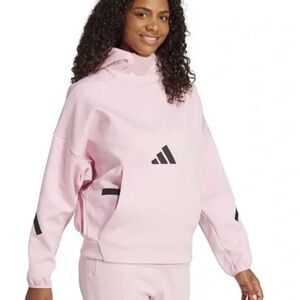 adidas Z.N.E. Pink scuba Hoodie with Black Accents